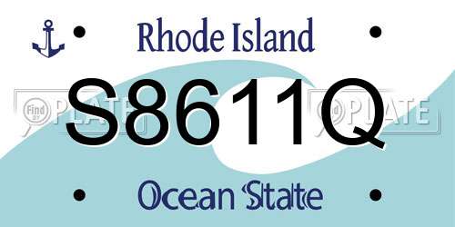 S8611Q Rhode Island License Plate