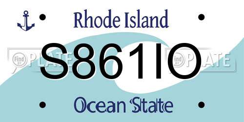 S861IO Rhode Island License Plate