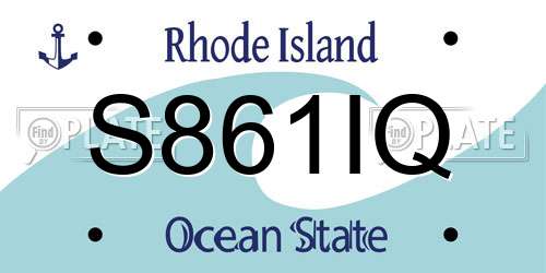 S861IQ Rhode Island License Plate
