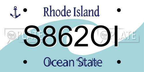 S862OI Rhode Island License Plate