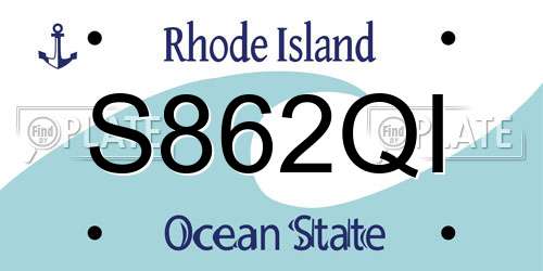 S862QI Rhode Island License Plate