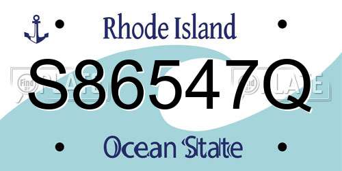 S86547Q Rhode Island License Plate