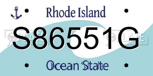 S86551G Rhode Island License Plate