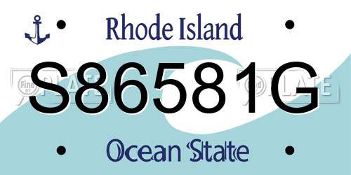 S86581G Rhode Island License Plate
