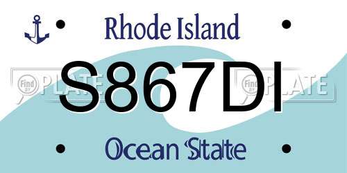 S867DI Rhode Island License Plate