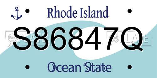 S86847Q Rhode Island License Plate