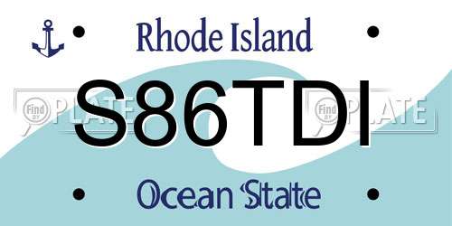 S86TDI Rhode Island License Plate