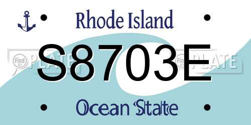 S8703E Rhode Island License Plate