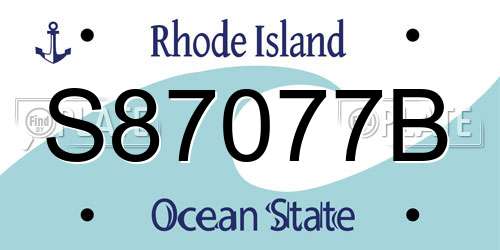 S87077B Rhode Island License Plate