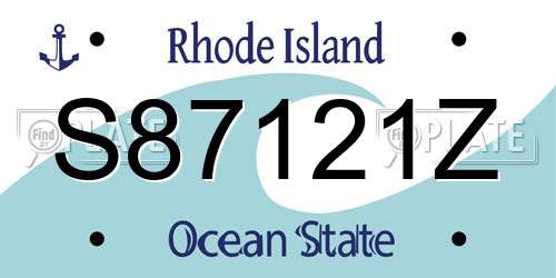 S87121Z Rhode Island License Plate