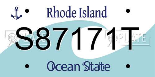S87171T Rhode Island License Plate