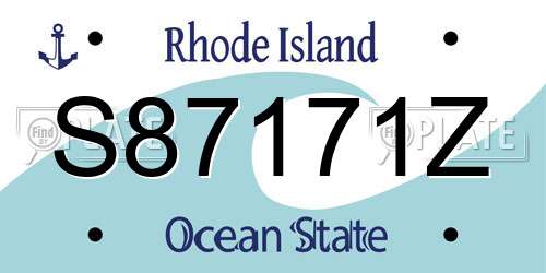 S87171Z Rhode Island License Plate