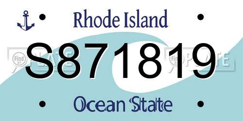 S871819 Rhode Island License Plate