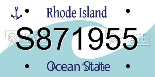 S871955 Rhode Island License Plate