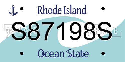S87198S Rhode Island License Plate