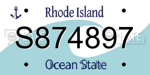 S874897 Rhode Island License Plate