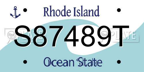 S87489T Rhode Island License Plate