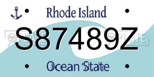 S87489Z Rhode Island License Plate