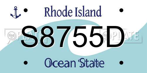 S8755D Rhode Island License Plate