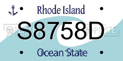 S8758D Rhode Island License Plate