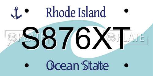S876XT Rhode Island License Plate