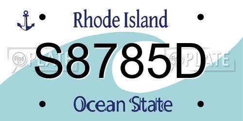 S8785D Rhode Island License Plate