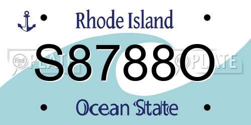 S8788O Rhode Island License Plate