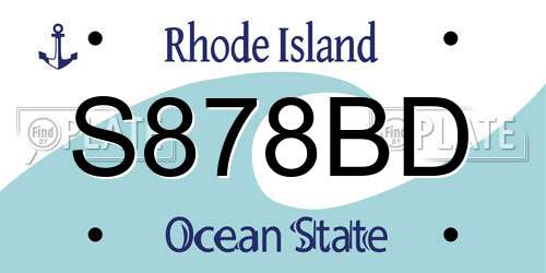 S878BD Rhode Island License Plate