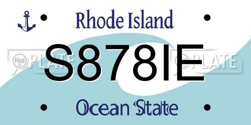 S878IE Rhode Island License Plate