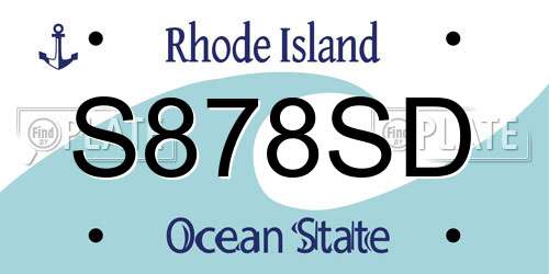 S878SD Rhode Island License Plate