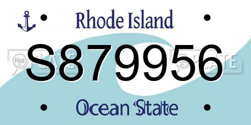 S879956 Rhode Island License Plate
