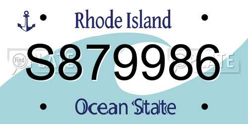 S879986 Rhode Island License Plate