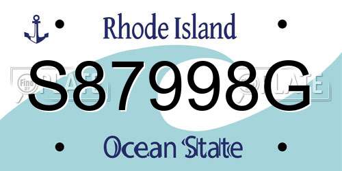 S87998G Rhode Island License Plate