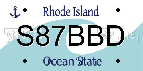 S87BBD Rhode Island License Plate