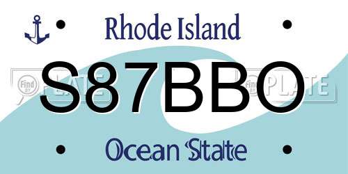 S87BBO Rhode Island License Plate