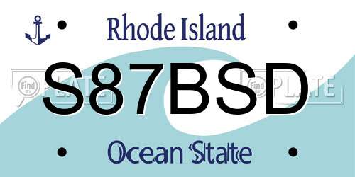 S87BSD Rhode Island License Plate