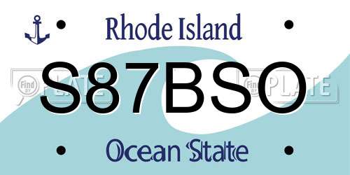 S87BSO Rhode Island License Plate