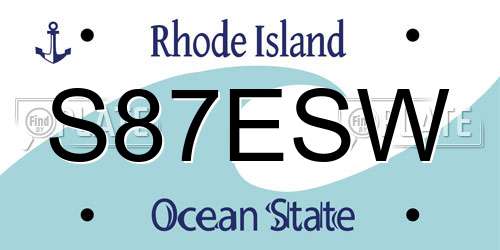 S87ESW Rhode Island License Plate