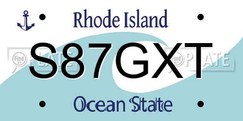 S87GXT Rhode Island License Plate
