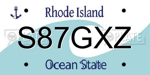 S87GXZ Rhode Island License Plate