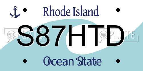 S87HTD Rhode Island License Plate