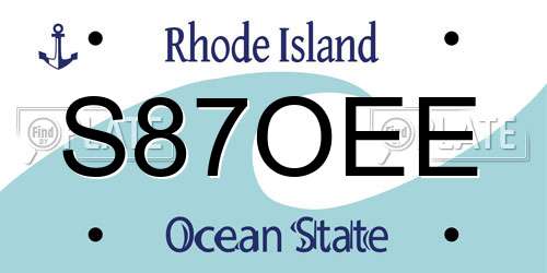 S87OEE Rhode Island License Plate