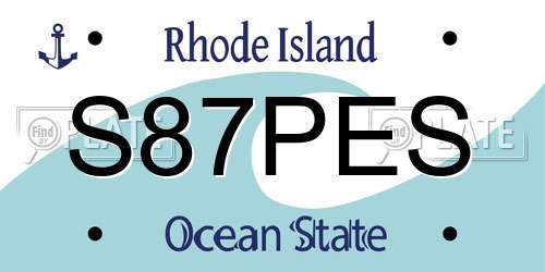S87PES Rhode Island License Plate