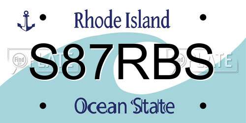 S87RBS Rhode Island License Plate