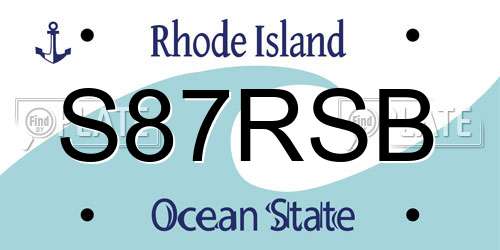 S87RSB Rhode Island License Plate