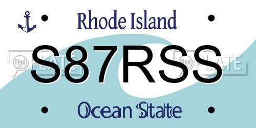 S87RSS Rhode Island License Plate