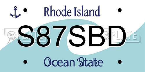 S87SBD Rhode Island License Plate