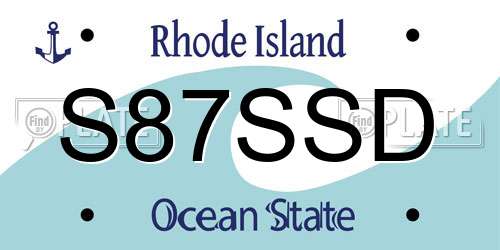 S87SSD Rhode Island License Plate