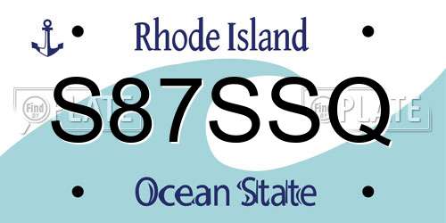 S87SSQ Rhode Island License Plate