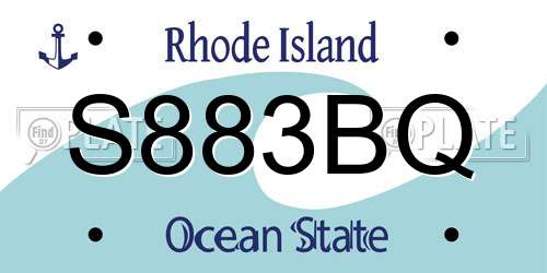 S883BQ Rhode Island License Plate